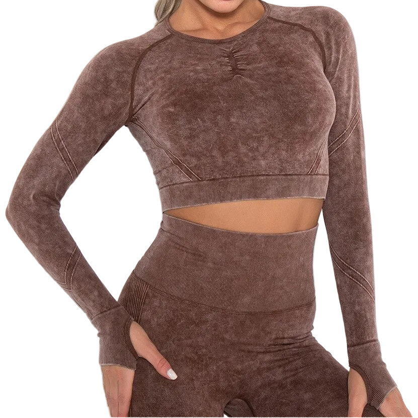 Tie-dye High Waist Seamless Yoga Set