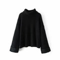 Waffle Knit Mock Neck Jumper