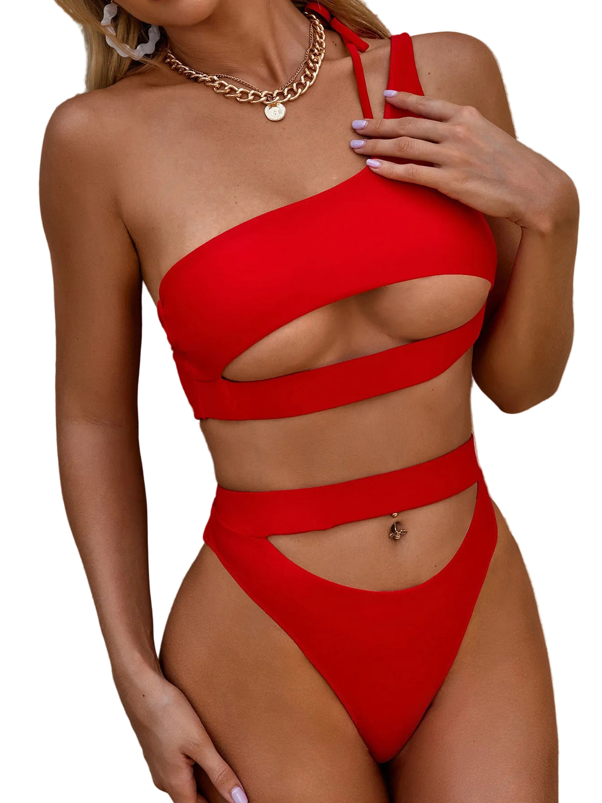 Cutout Split Swimsuit