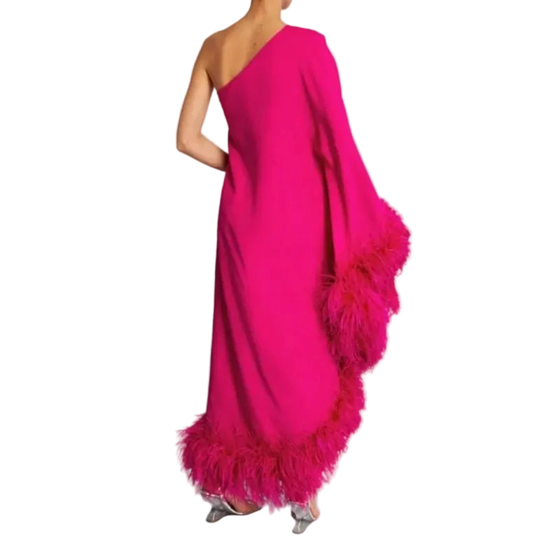 Feather Flare Sleeve Dress