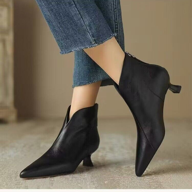 French-style Kitten-heeled Chic Ankle Boots