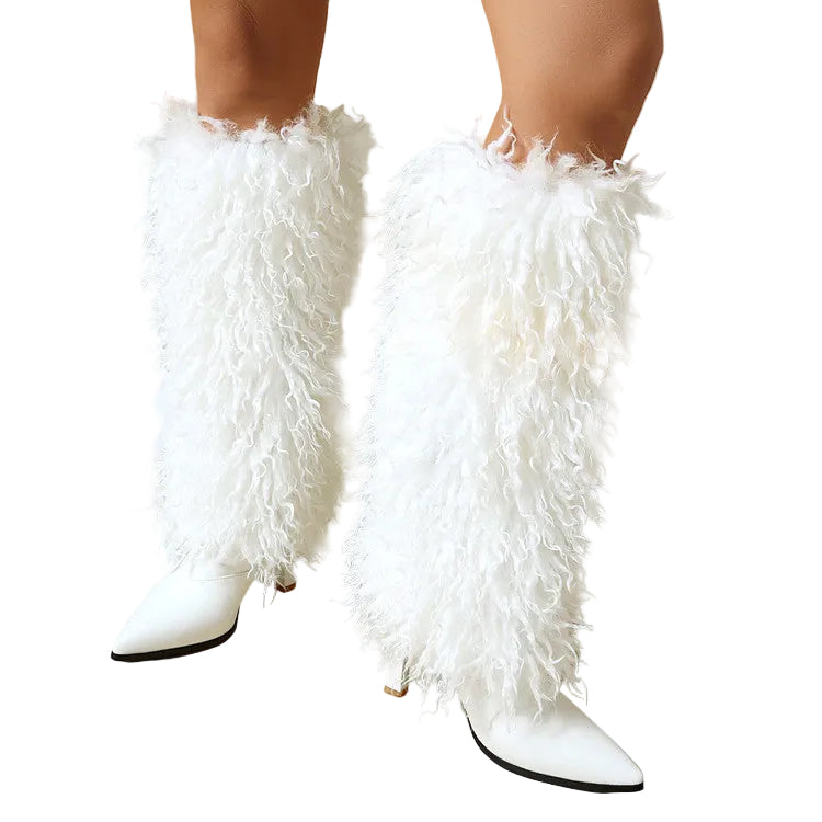 High-heeled Fluffy Booties