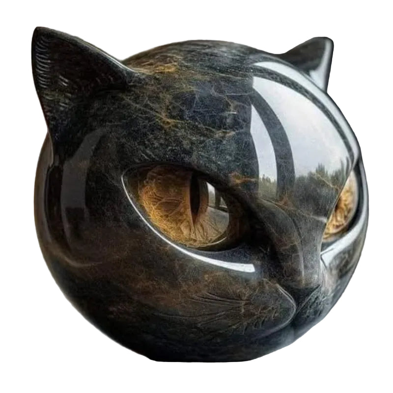 Black Cat Stone Statue
