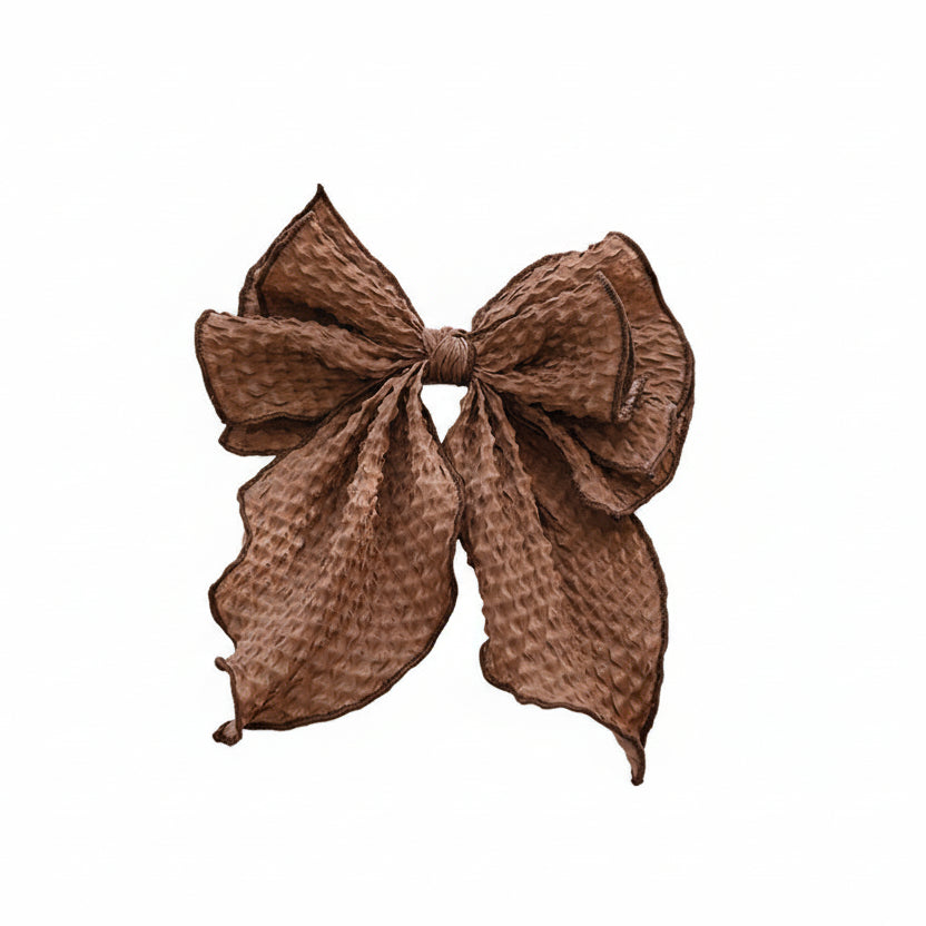 Solid Color Fabric Crumpled Bow Hair Accessory