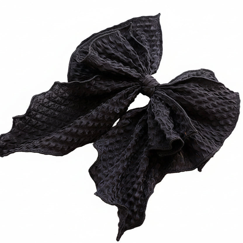 Solid Color Fabric Crumpled Bow Hair Accessory