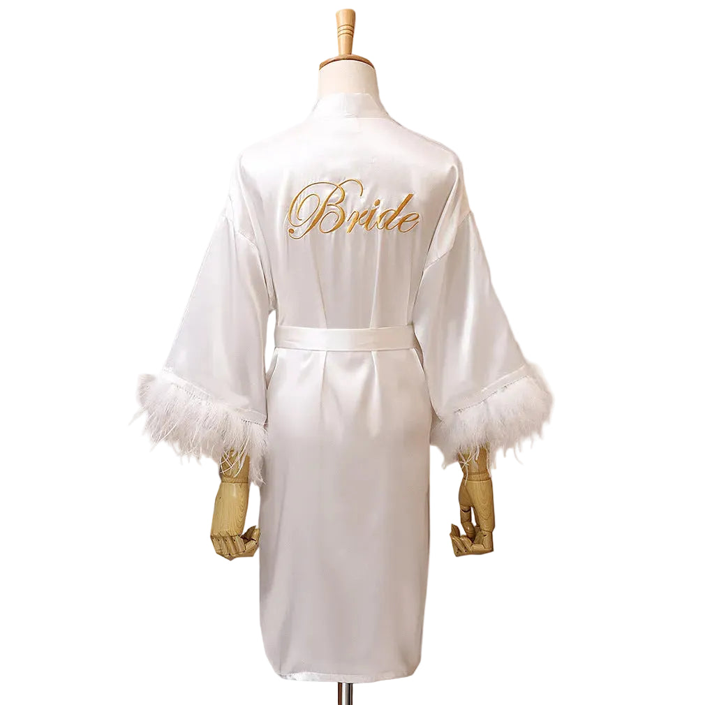 Feather Dressing Gown Wedding Party