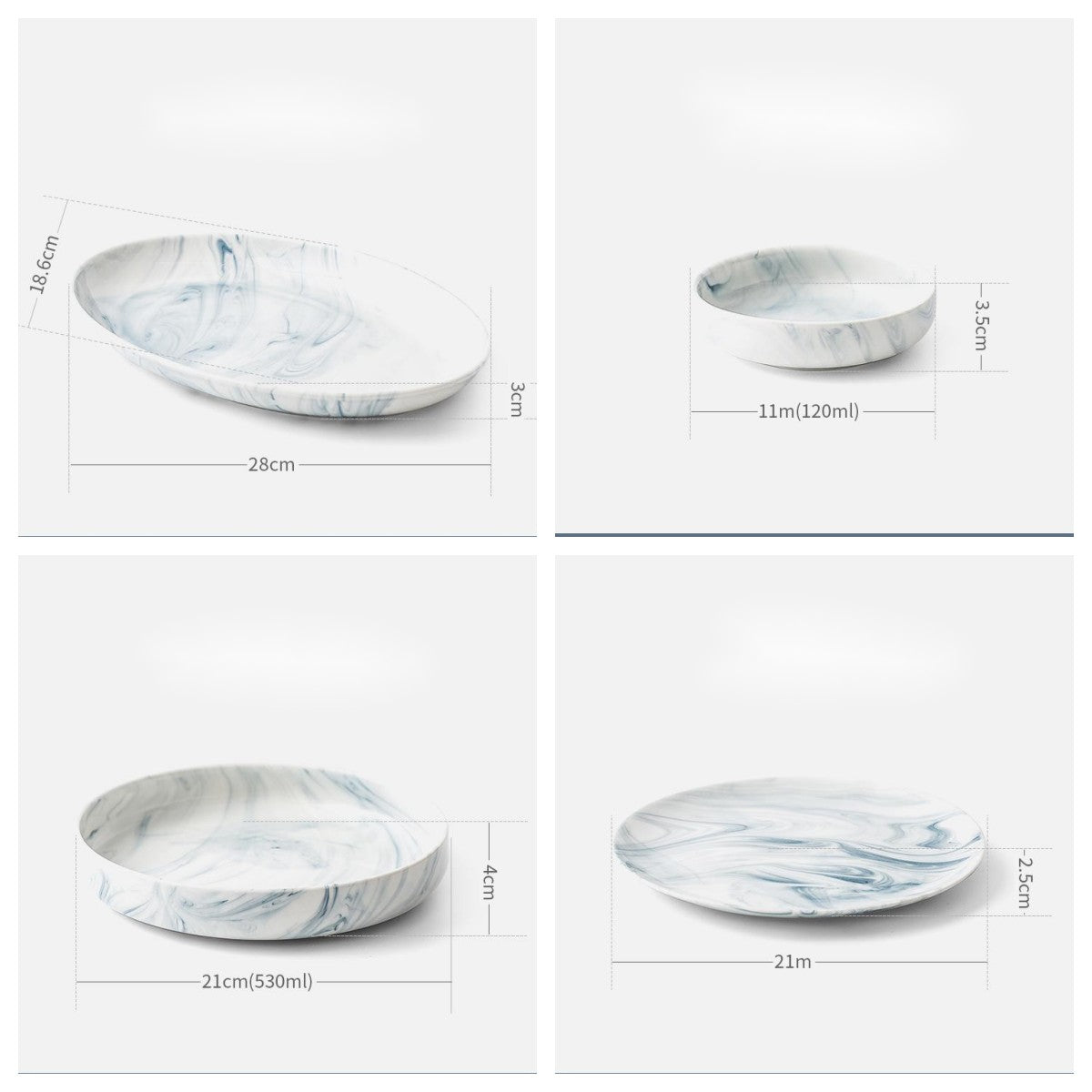 Marble tableware and dish set