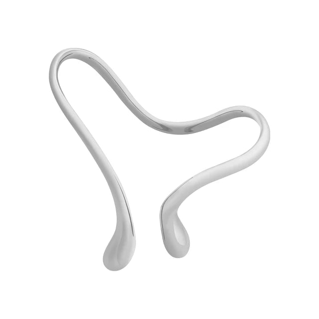 Irregular Open Palm Bangle For Women Plated Gold