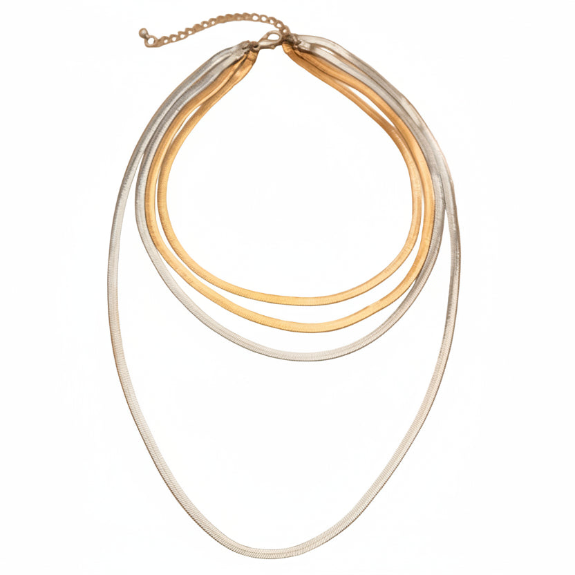 Flat snake bone Necklace