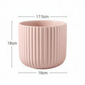 Matte Striped Ceramic Flower Pots