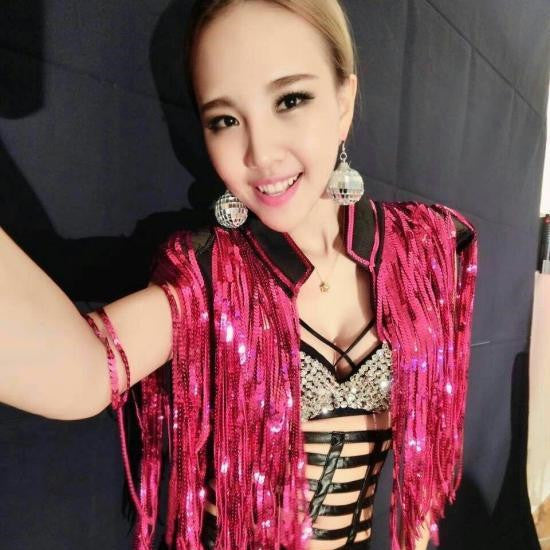 Sequin Fringe Vest