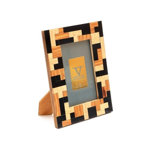 Black Resin With Sheesham & Mango Wood Photo Frame