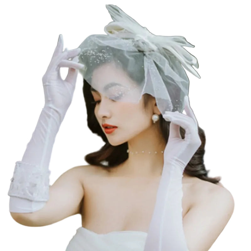 Bridal Headdress Handmade Beaded Silk Yarn Hair Accessories
