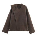 Scarf Collar Knitted Jumper