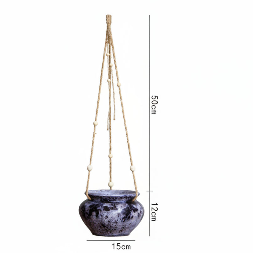 Rustic Hanging Stoneware Flower Pots Do Old Retro