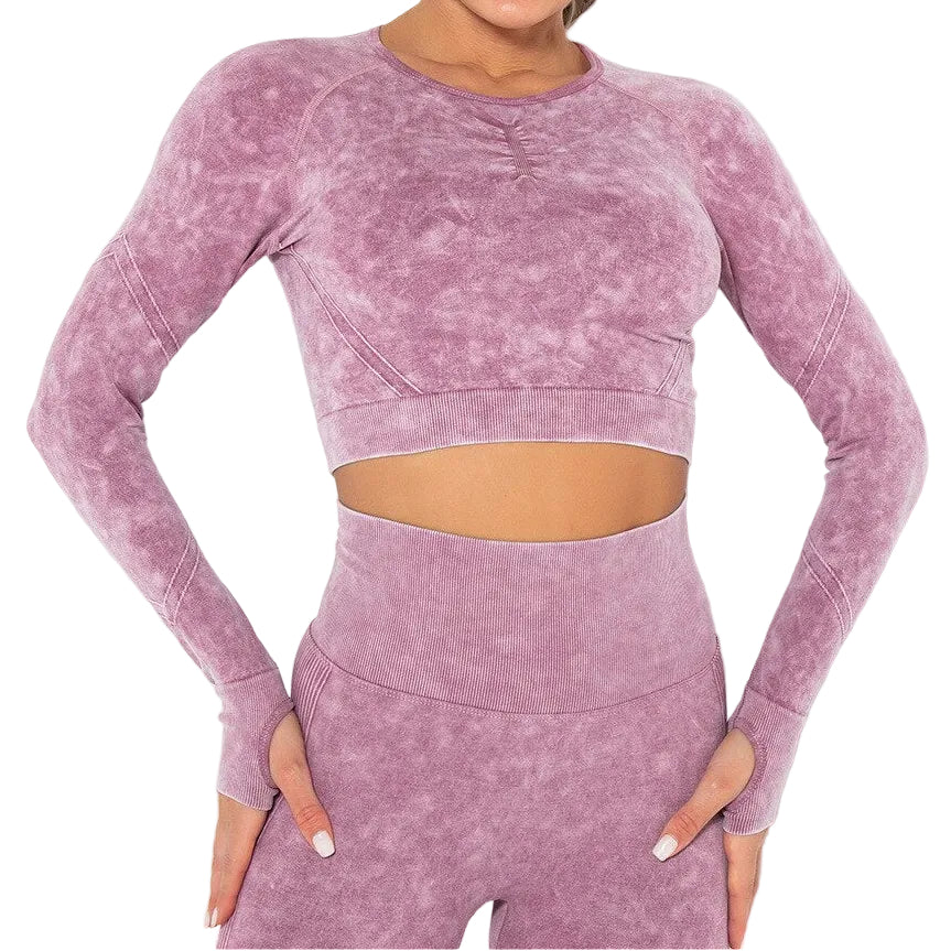 Tie-dye High Waist Seamless Yoga Set