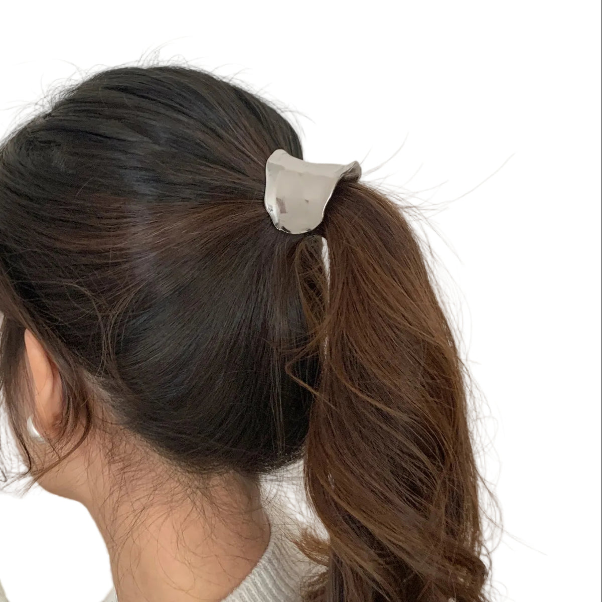 Glossy Metal Ponytail Clip