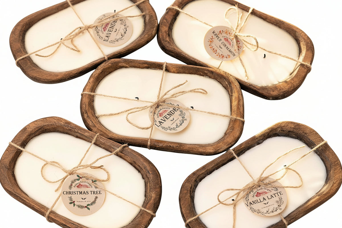 Wooden Basin Candle