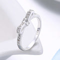925 Sterling Silver Simple Bowknot Crystal