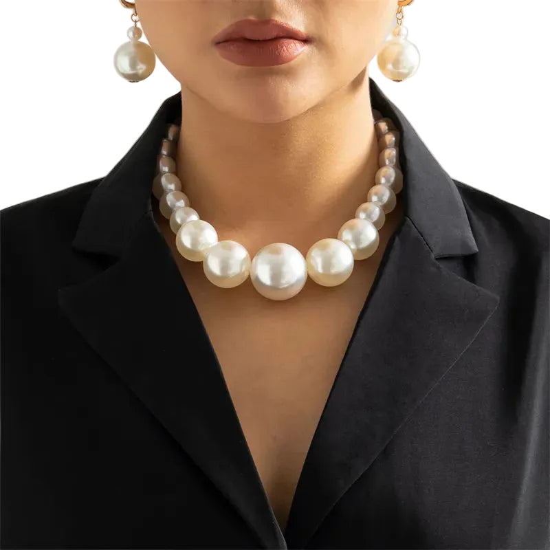 Pearl Necklace and Earrings
