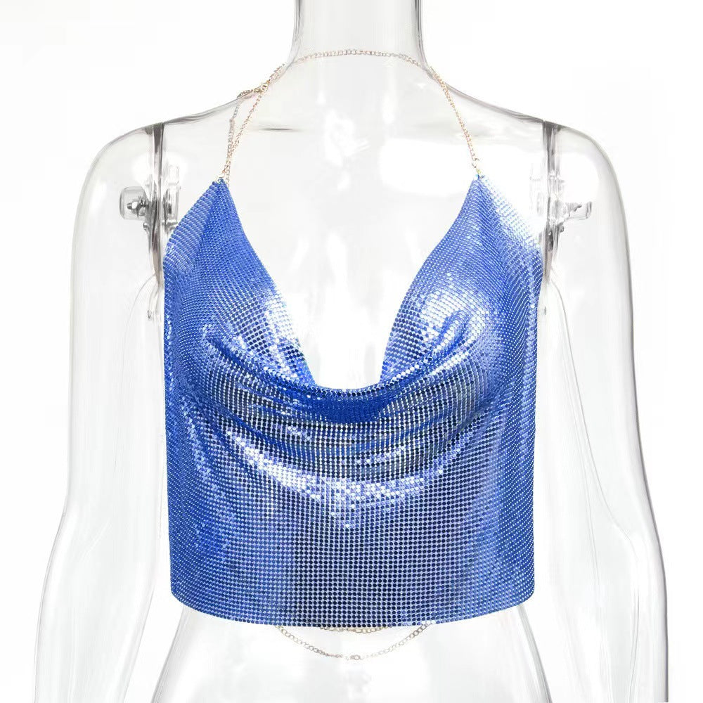 Metallic Chainmail Handkerchief Top