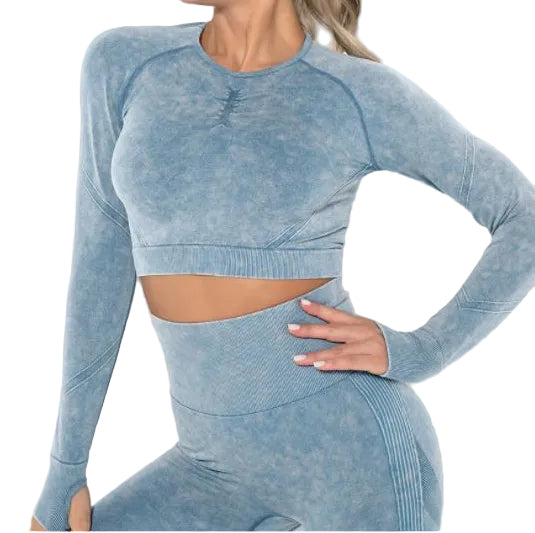 Tie-dye High Waist Seamless Yoga Set