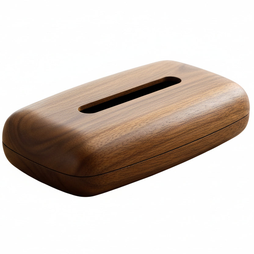Solid wood tissue box
