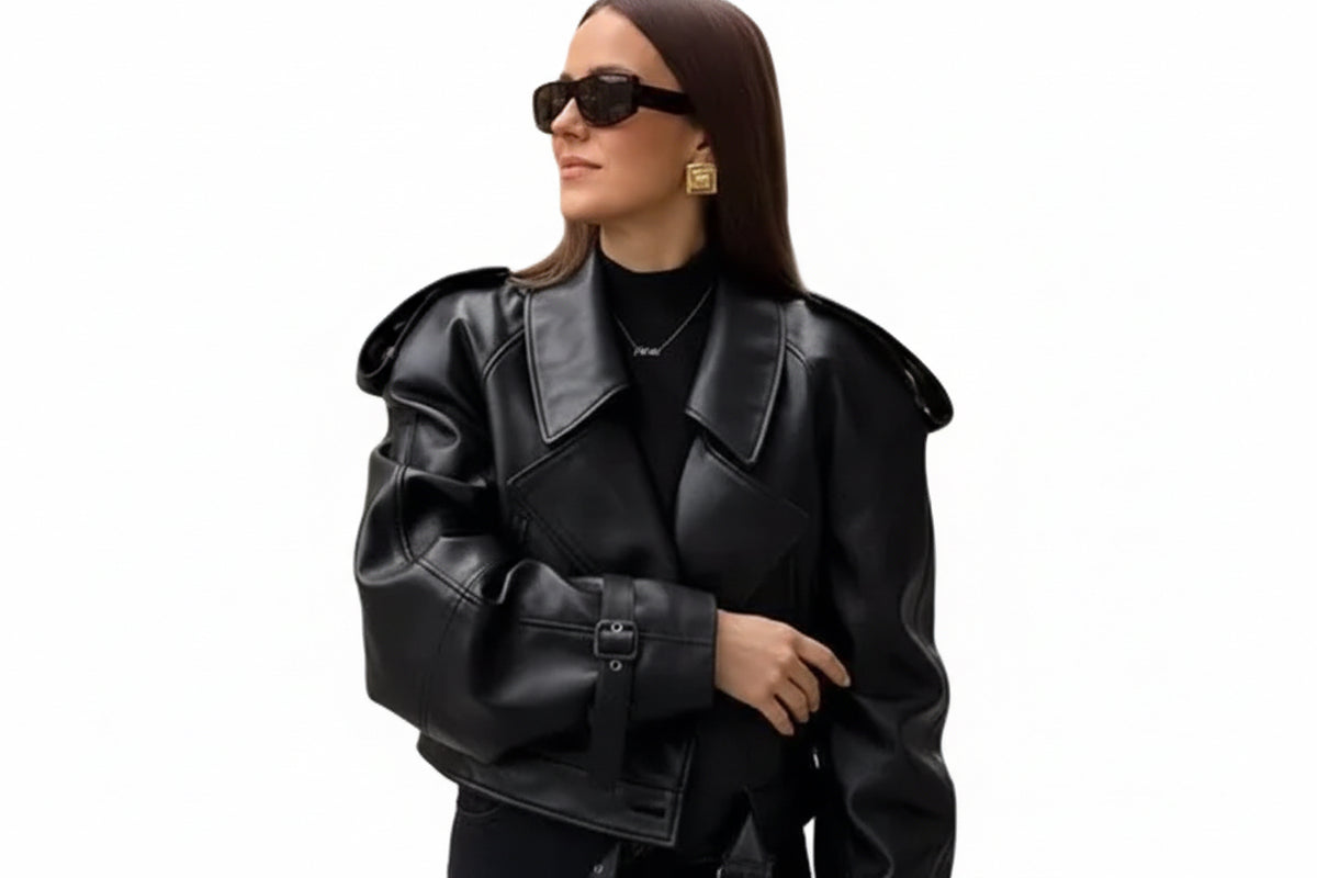 Leather Look Biker Jacket