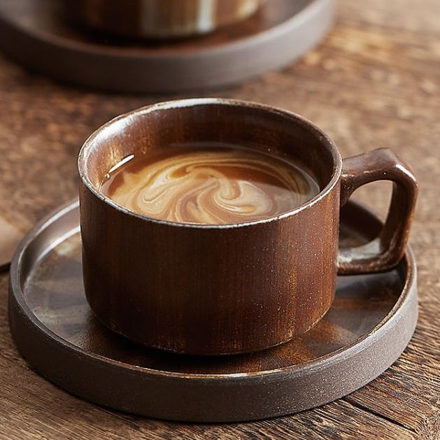 Retro Coffee Cups And Saucers Set