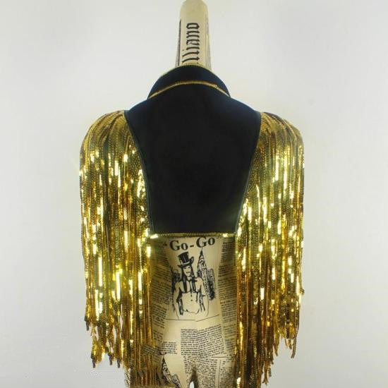 Sequin Fringe Vest