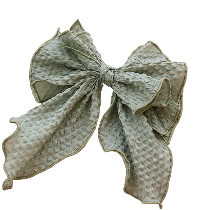Solid Color Fabric Crumpled Bow Hair Accessory