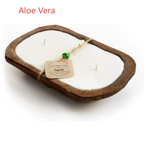Wooden Basin Candle