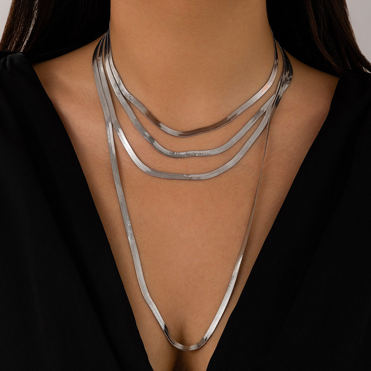 Flat snake bone Necklace