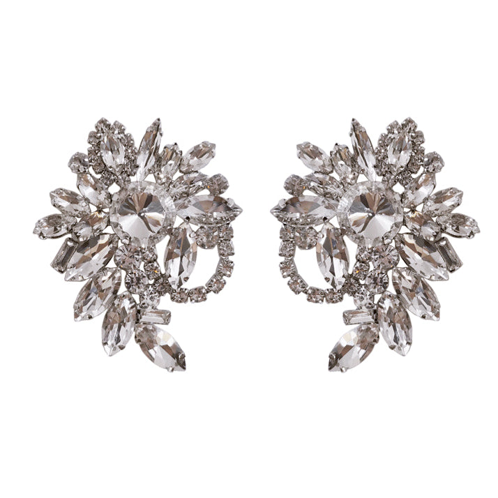 Water Diamond Zircon Flower Earrings