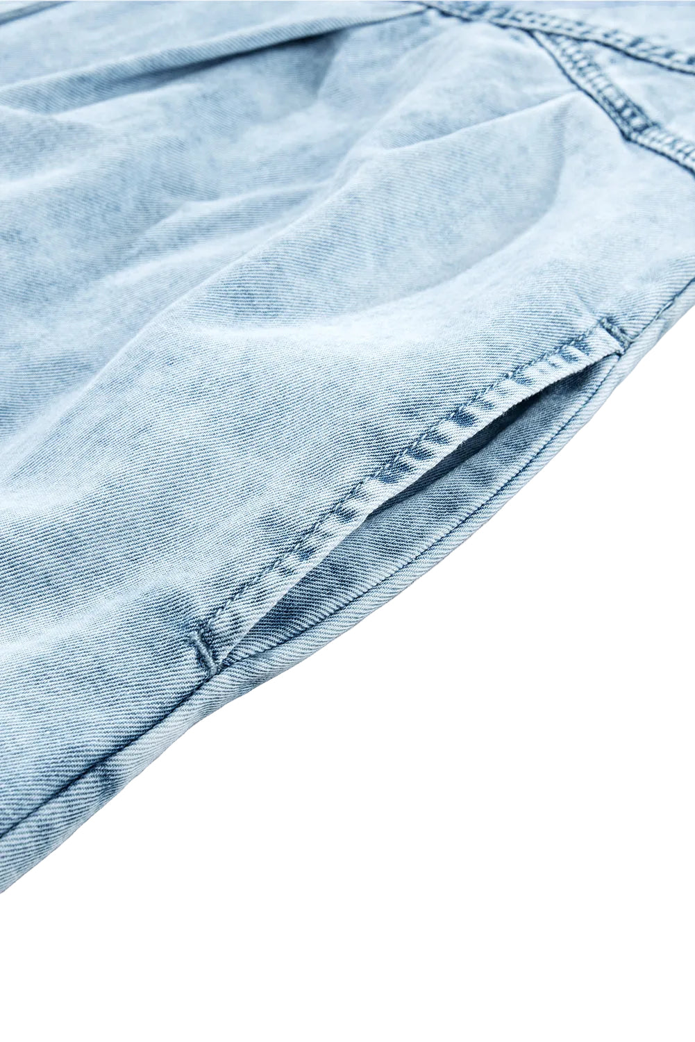 Ruffled Denim Shirt Dress