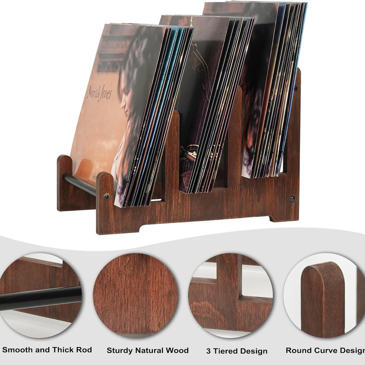 Wooden Record Rack