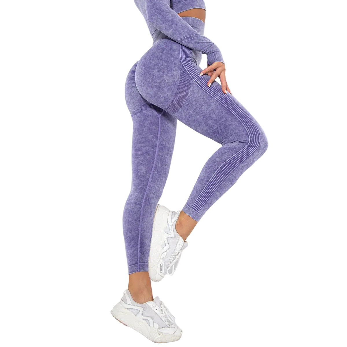 Tie-dye High Waist Seamless Yoga Set