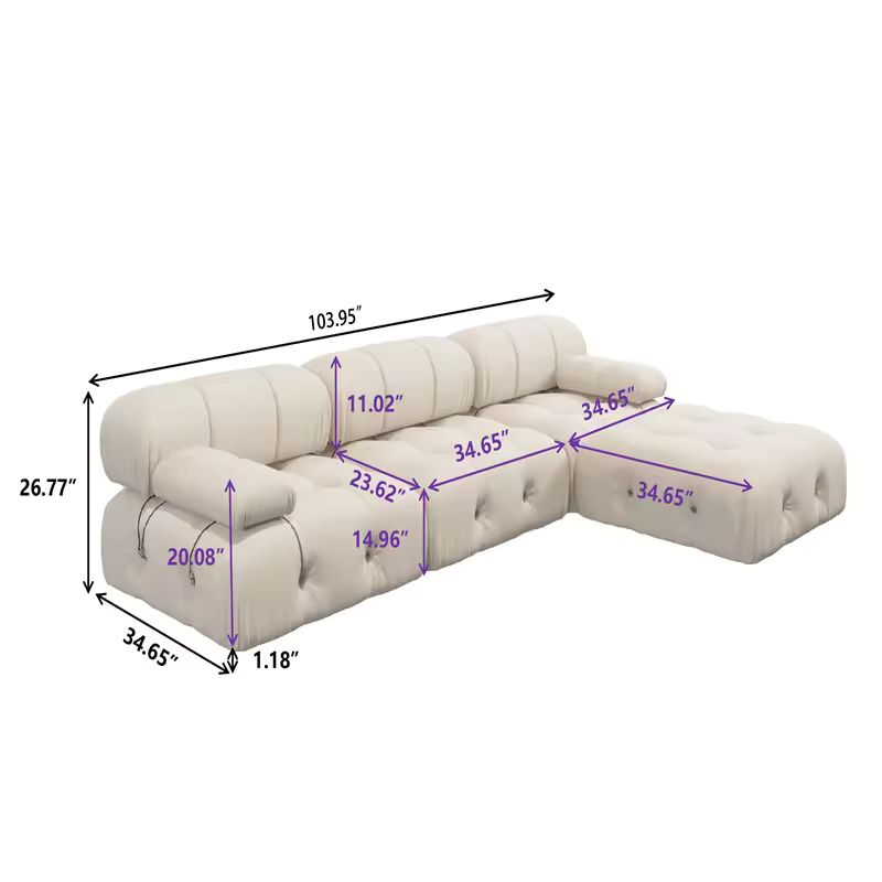 Fabric Buckle Design Sofa