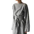 Cotton and Linen Long Wrap Dress