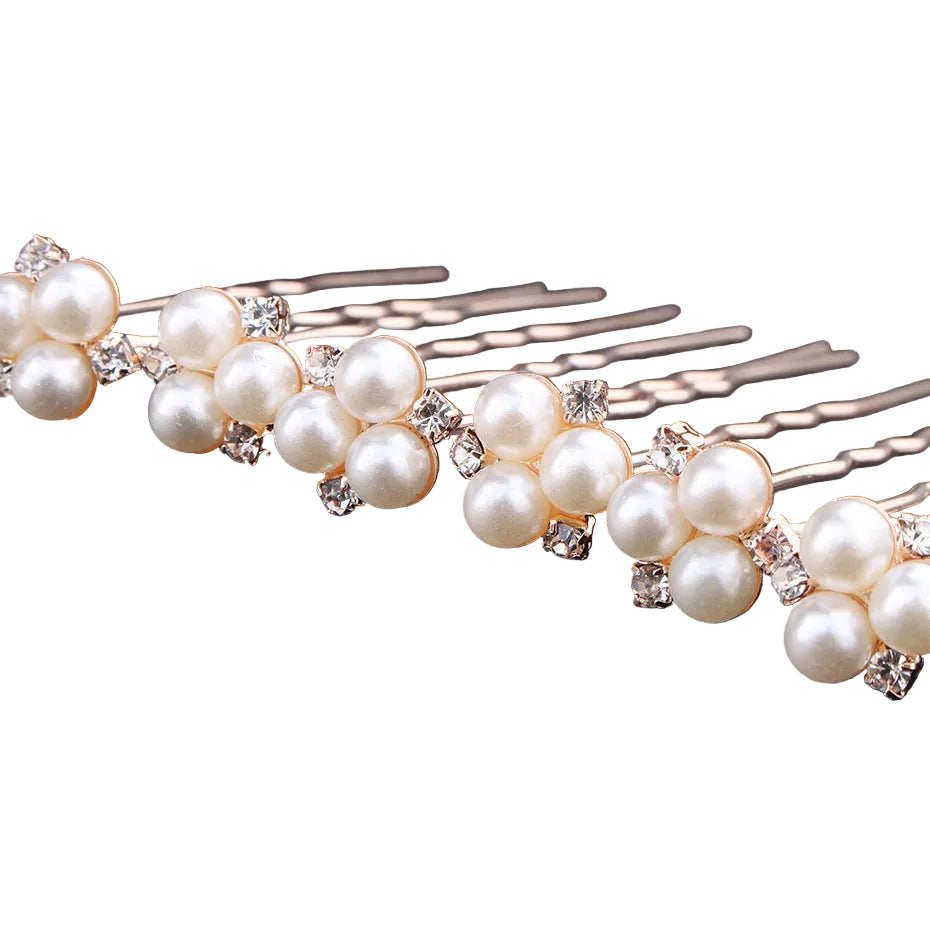 Pearl Diamond Wedding Hair Pin