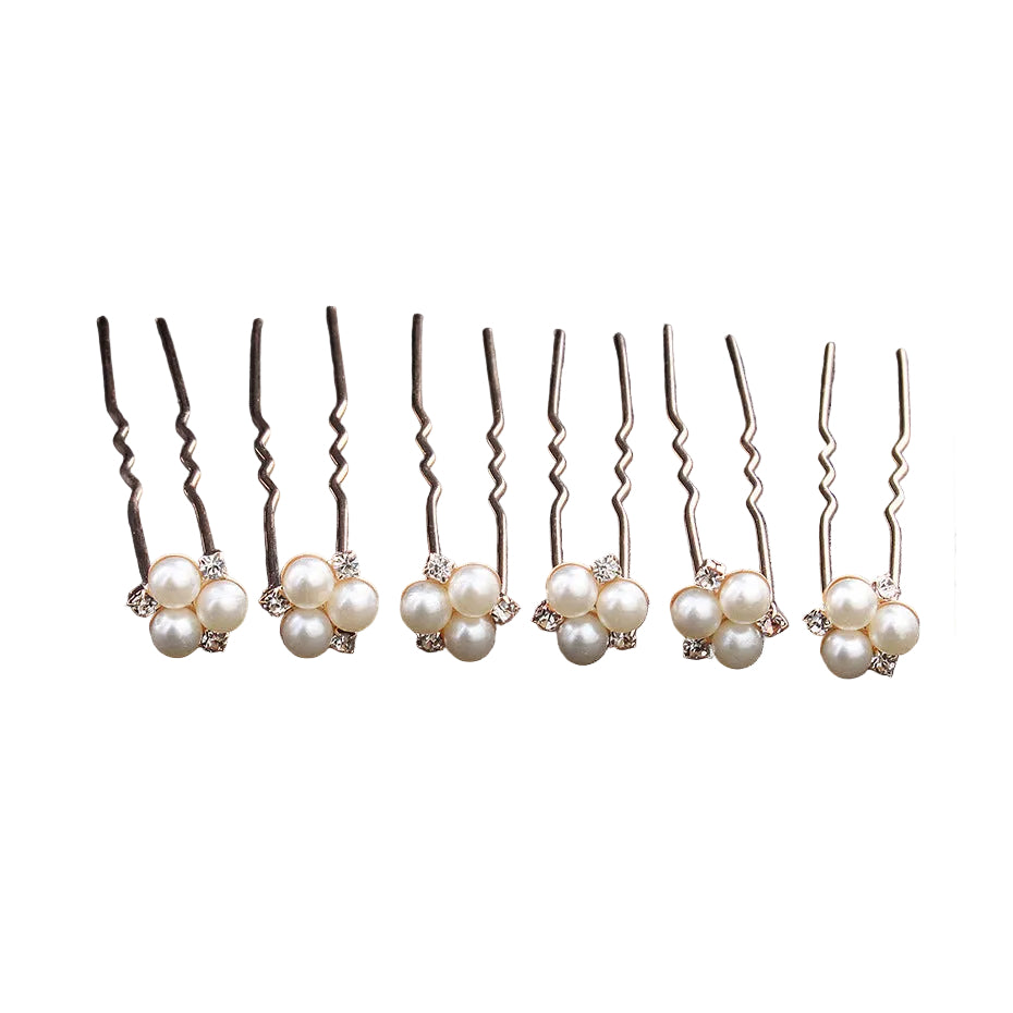Pearl Diamond Wedding Hair Pin