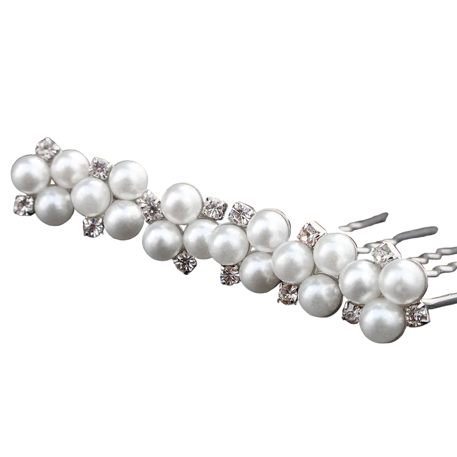 Pearl Diamond Wedding Hair Pin