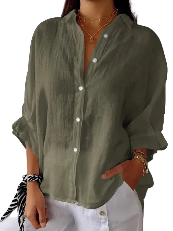 Linen Blend Tie Back Shirt