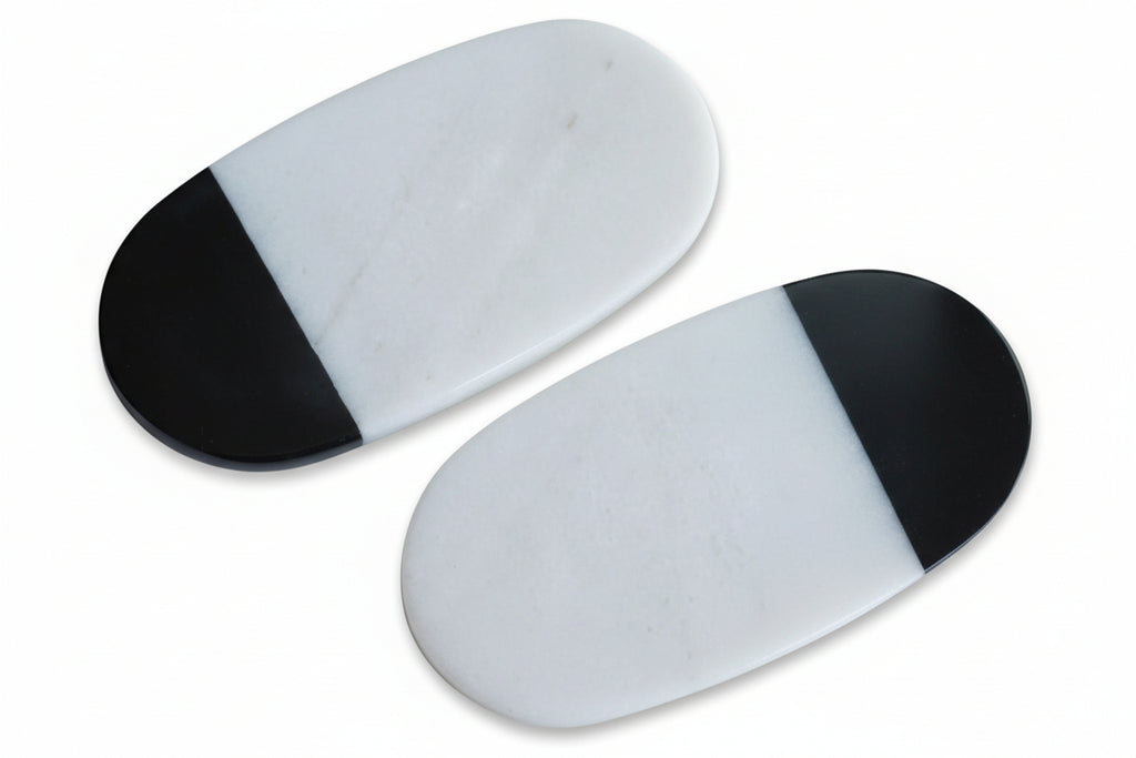 Marble oval plate ornament snack plate