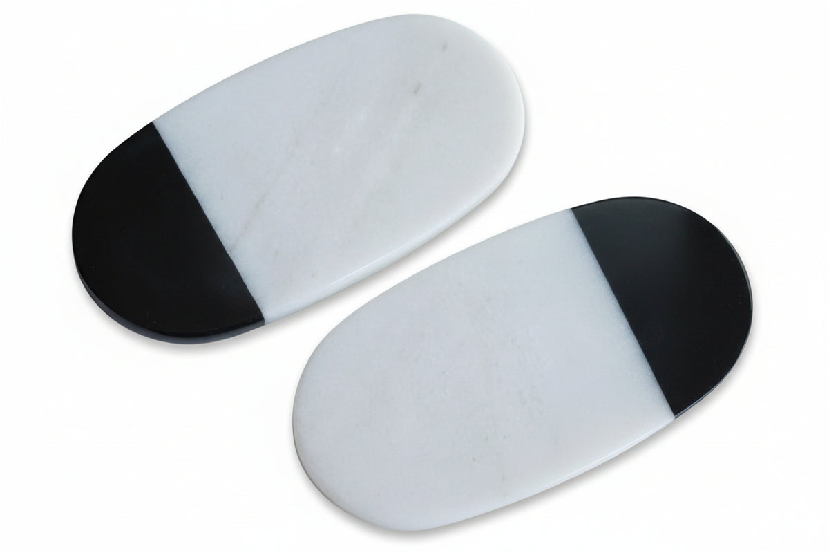 Marble oval plate ornament snack plate