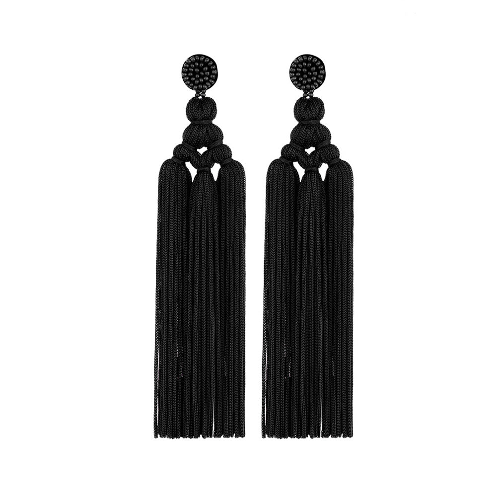 Bohemian Hand-Woven Rope Knot Tassel Earrings
