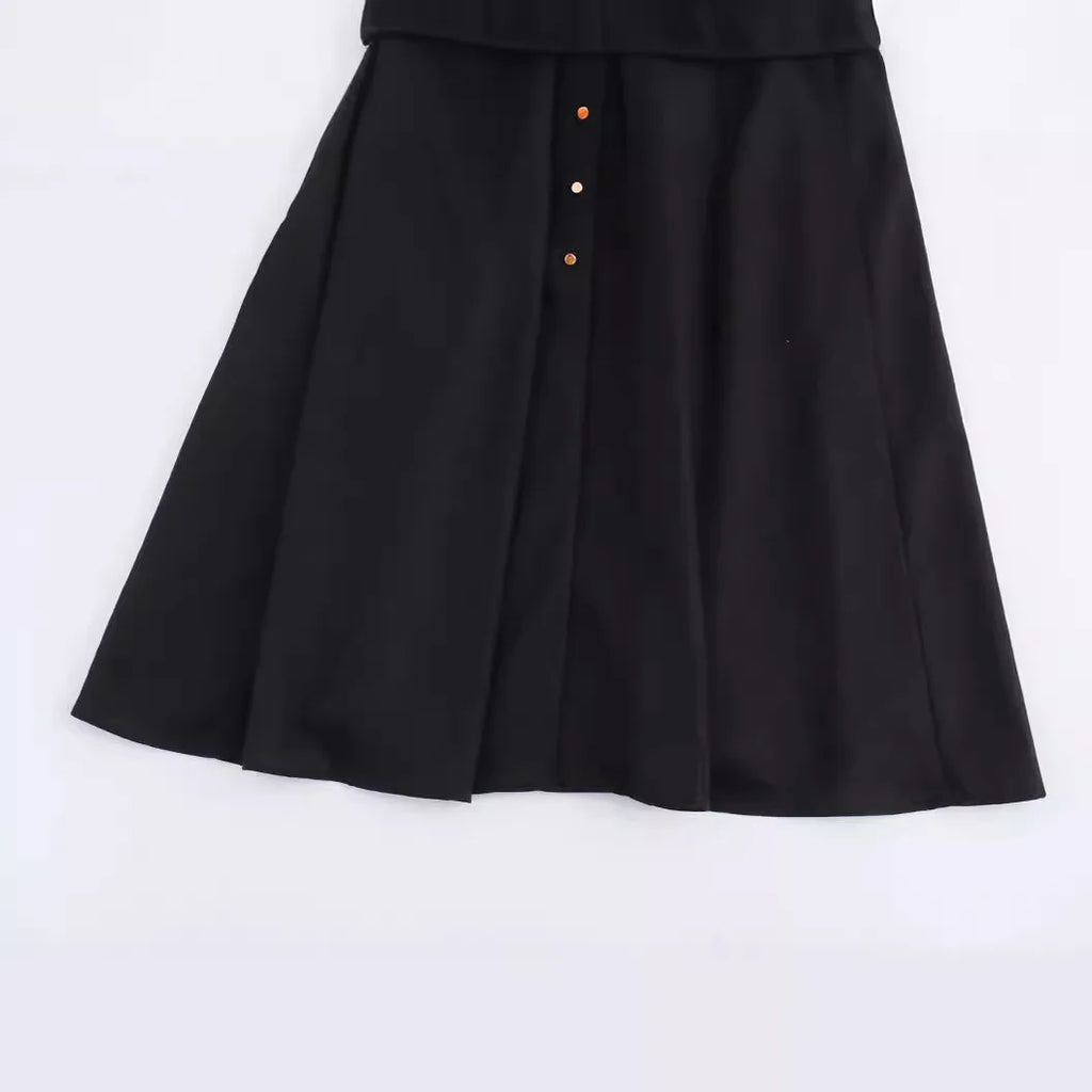 Linen Blend Midi Shirt Dress