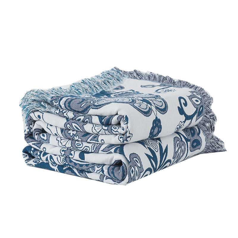 Floral Tassel Soft Blanket