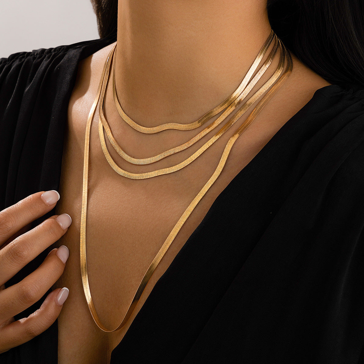 Flat snake bone Necklace