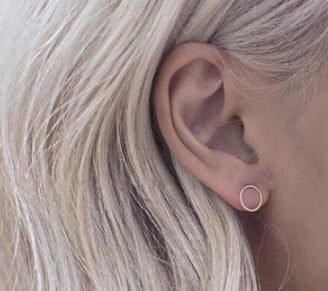 Tiny Circle Stud Earrings